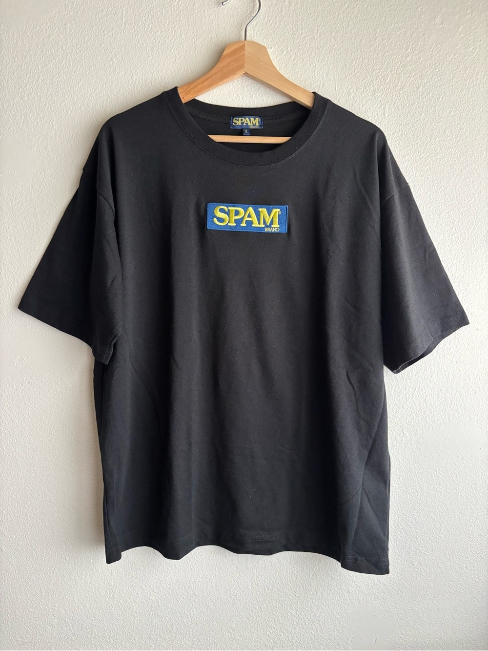 SPAM Brand T-Shirt Patch Logo Embossed Design On Back RARE Japanese Import